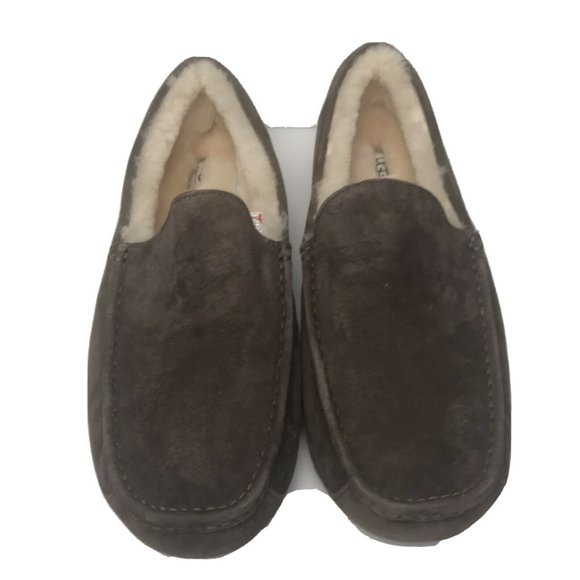 UGG Australia Ascot Brown Suede Slippers Sheep Sherling Fur Lining NWOB main image 8